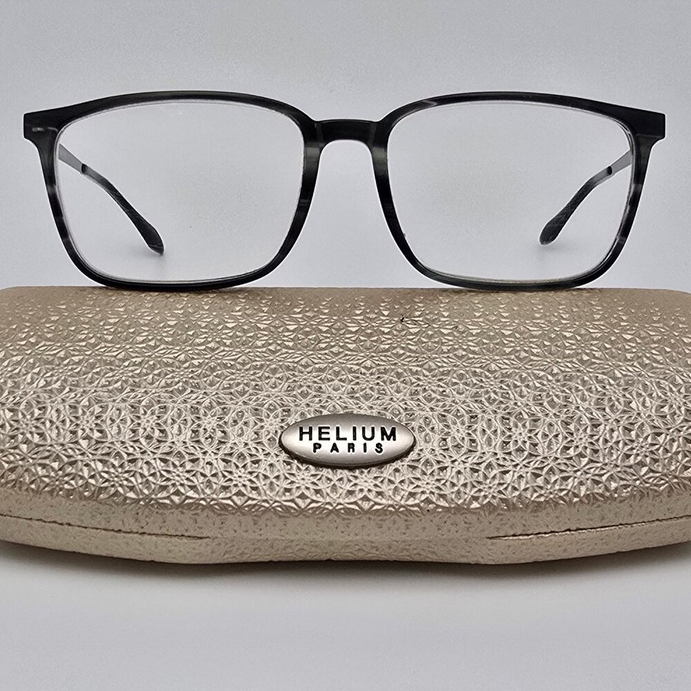Helium Paris HE 4340 Grey Gunmetal Eyeglasses Frame w/ Case Italy 55-17-142